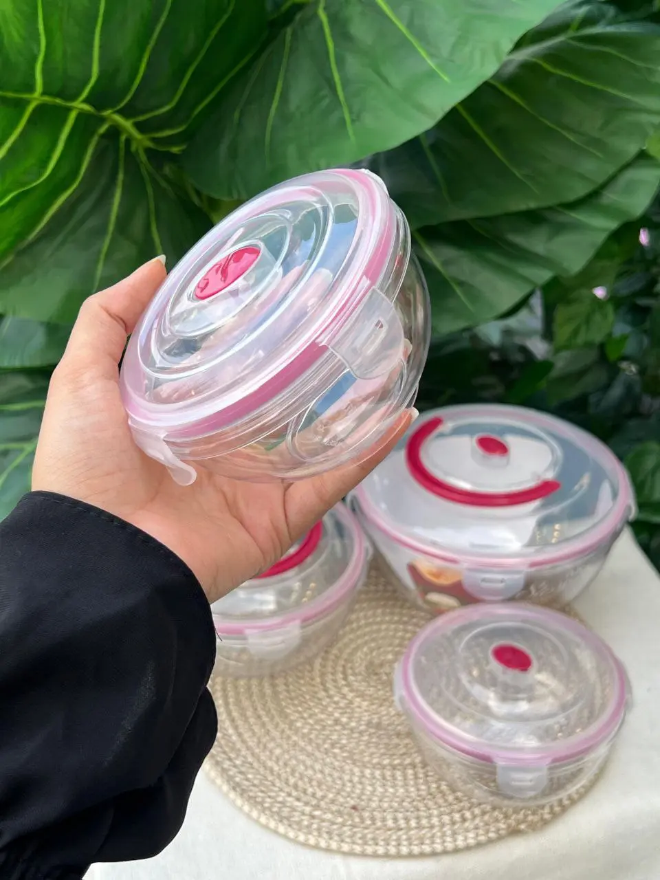 طقم علب تلاجة مدور 4 قطع للتخزين صورة رقم 1