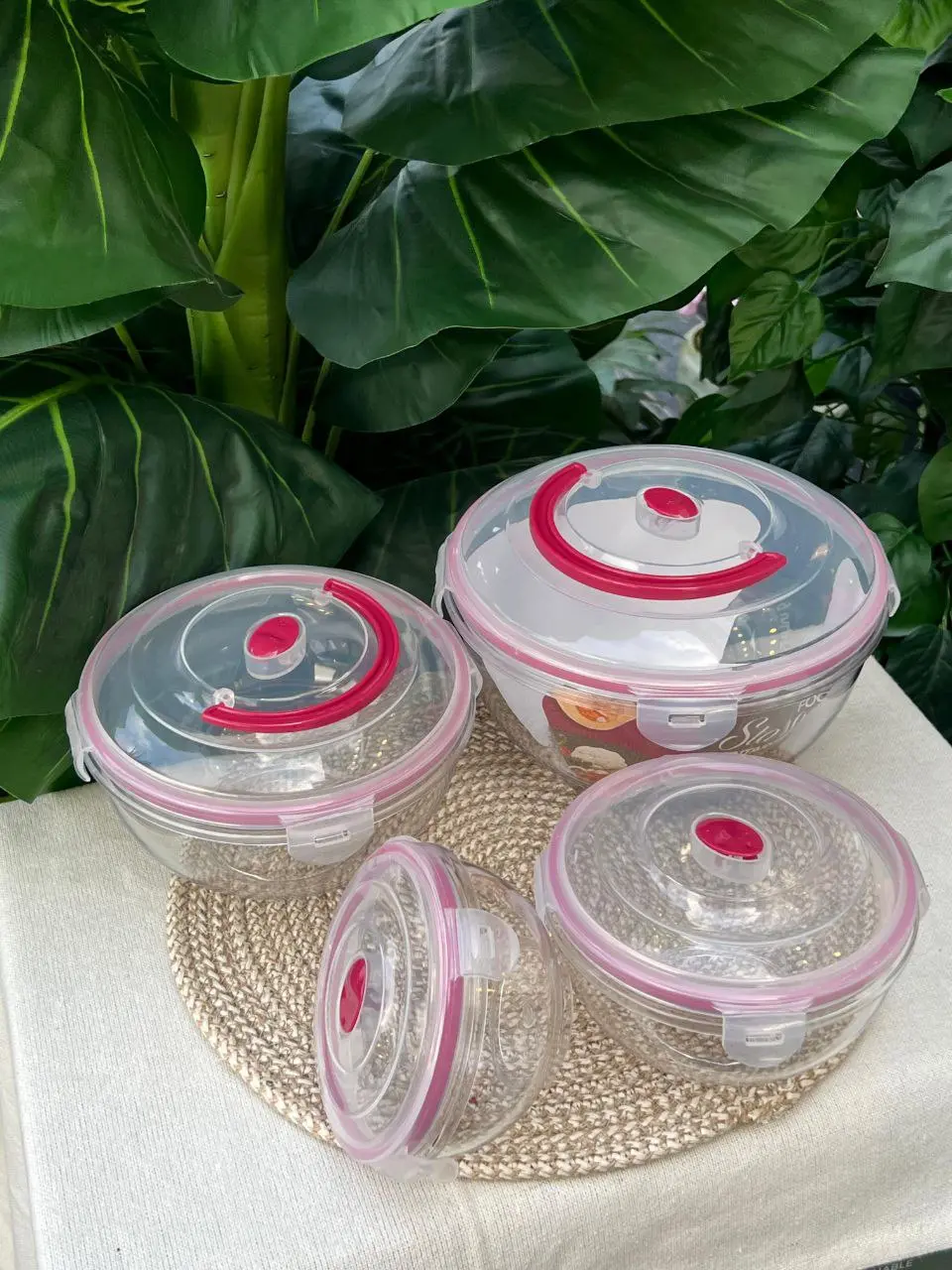 طقم علب تلاجة مدور 4 قطع للتخزين صورة رقم 2