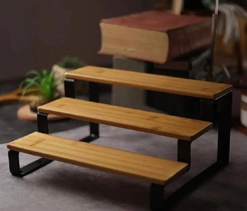 سلم توابل خشب برجلين معدن صورة رقم 5