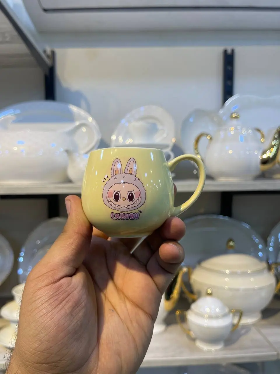 مج بورسلين labubu شكل مميز وبوكس شيك صورة رقم 8