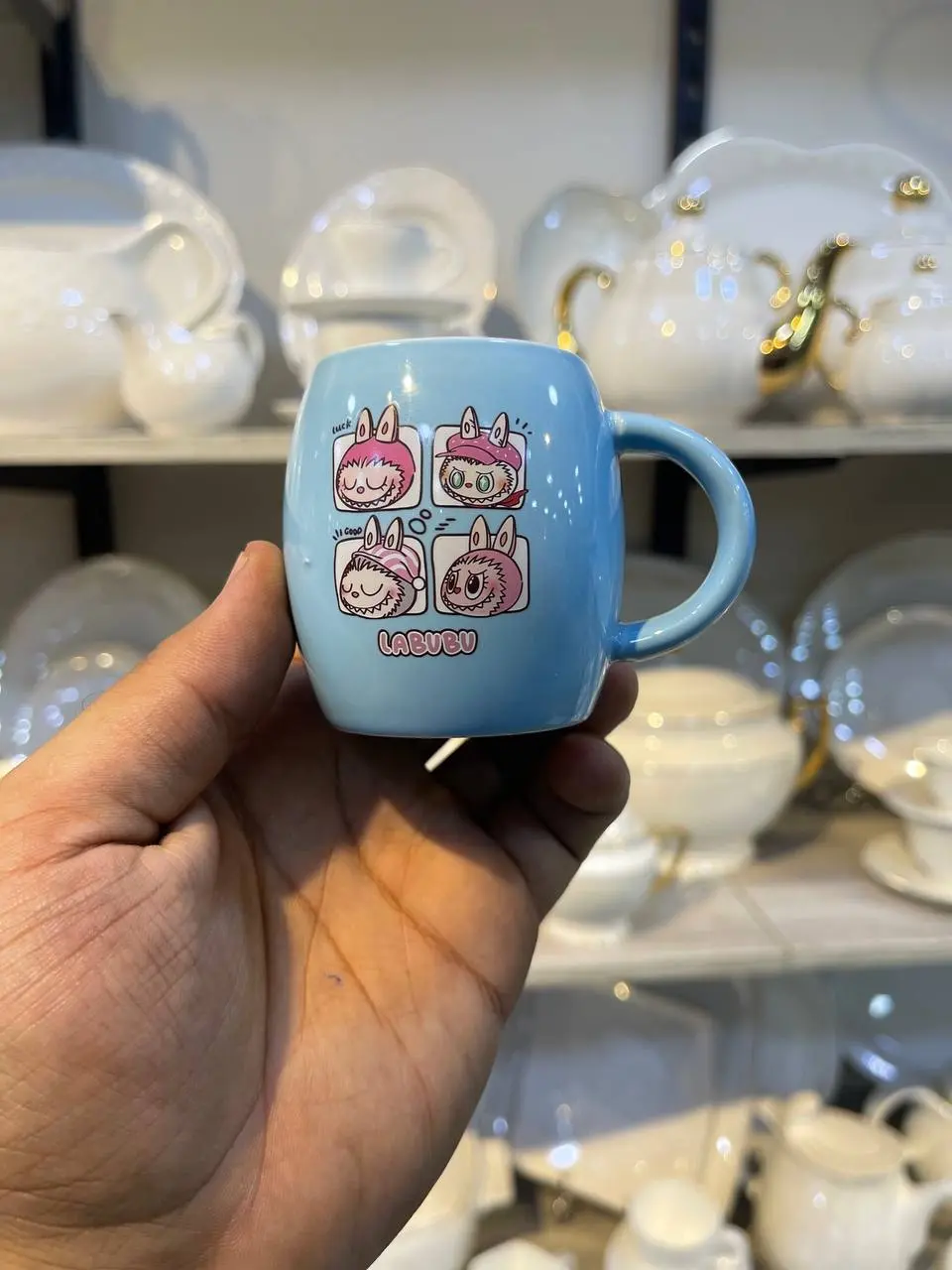 مج بورسلين labubu شكل مميز وبوكس شيك صورة رقم 9