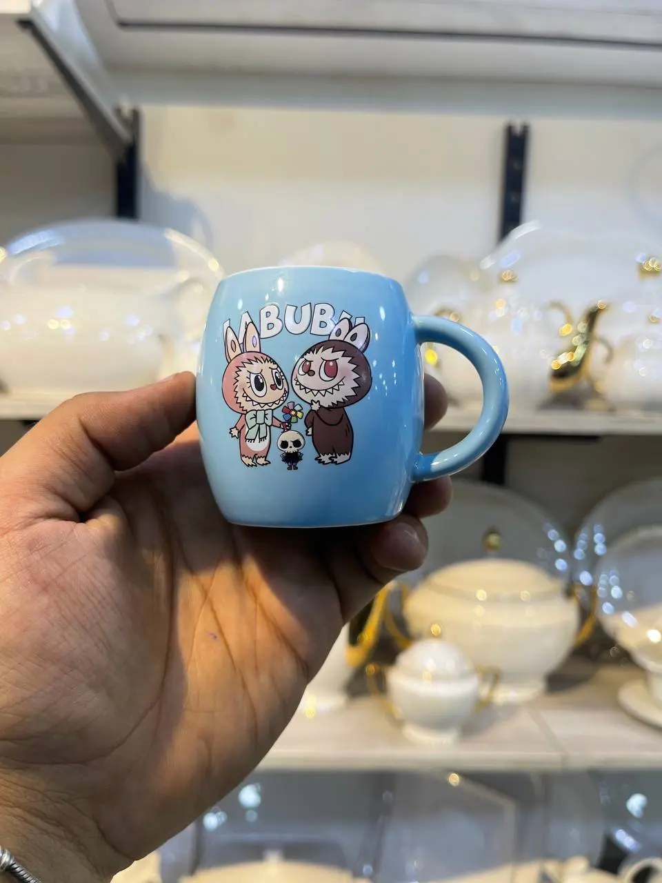 مج بورسلين labubu شكل مميز وبوكس شيك صورة رقم 7