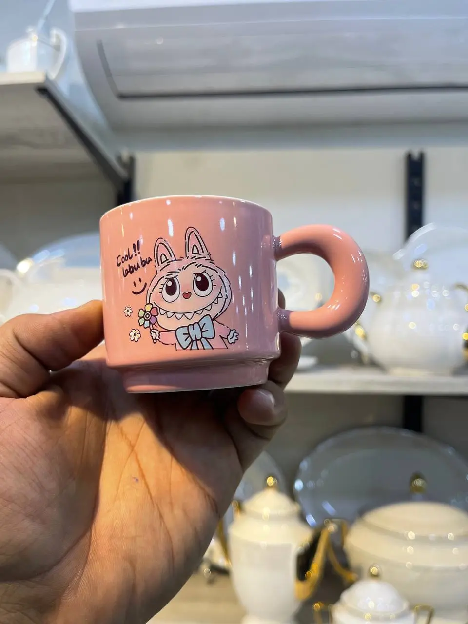 مج بورسلين labubu شكل مميز وبوكس شيك صورة رقم 12