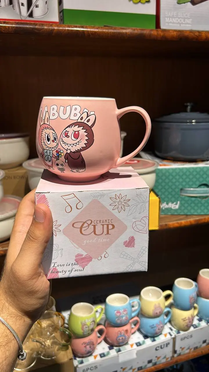 مج بورسلين labubu شكل مميز وبوكس شيك صورة رقم 5