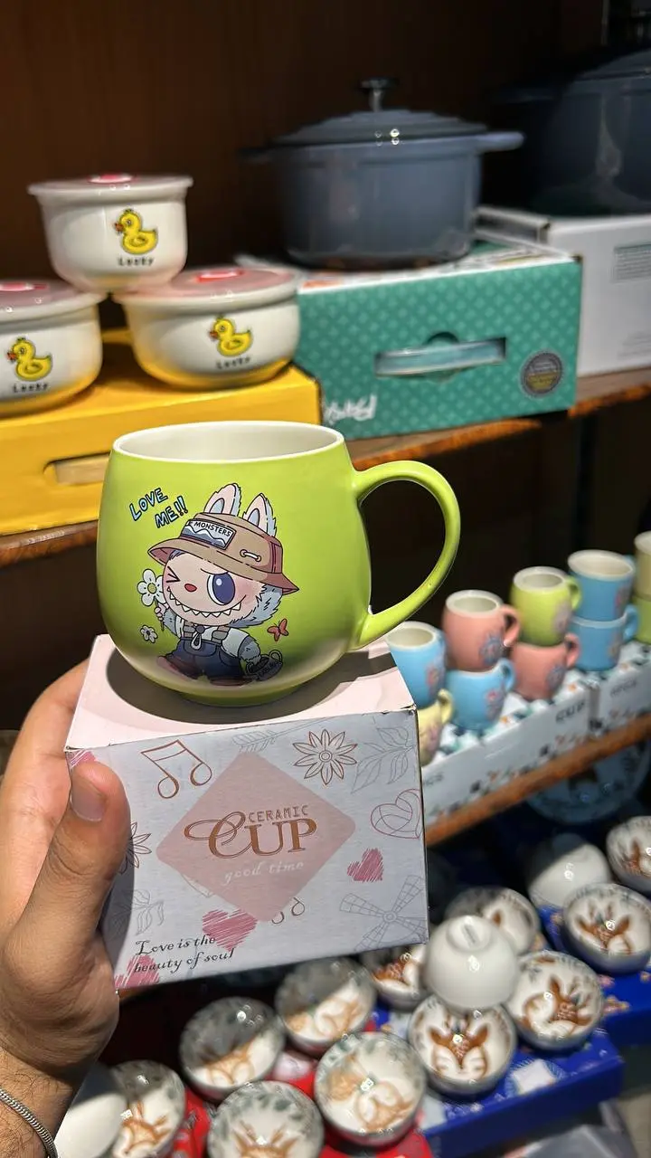 مج بورسلين labubu شكل مميز وبوكس شيك صورة رقم 1