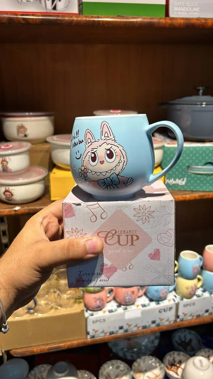 مج بورسلين labubu شكل مميز وبوكس شيك صورة رقم 16