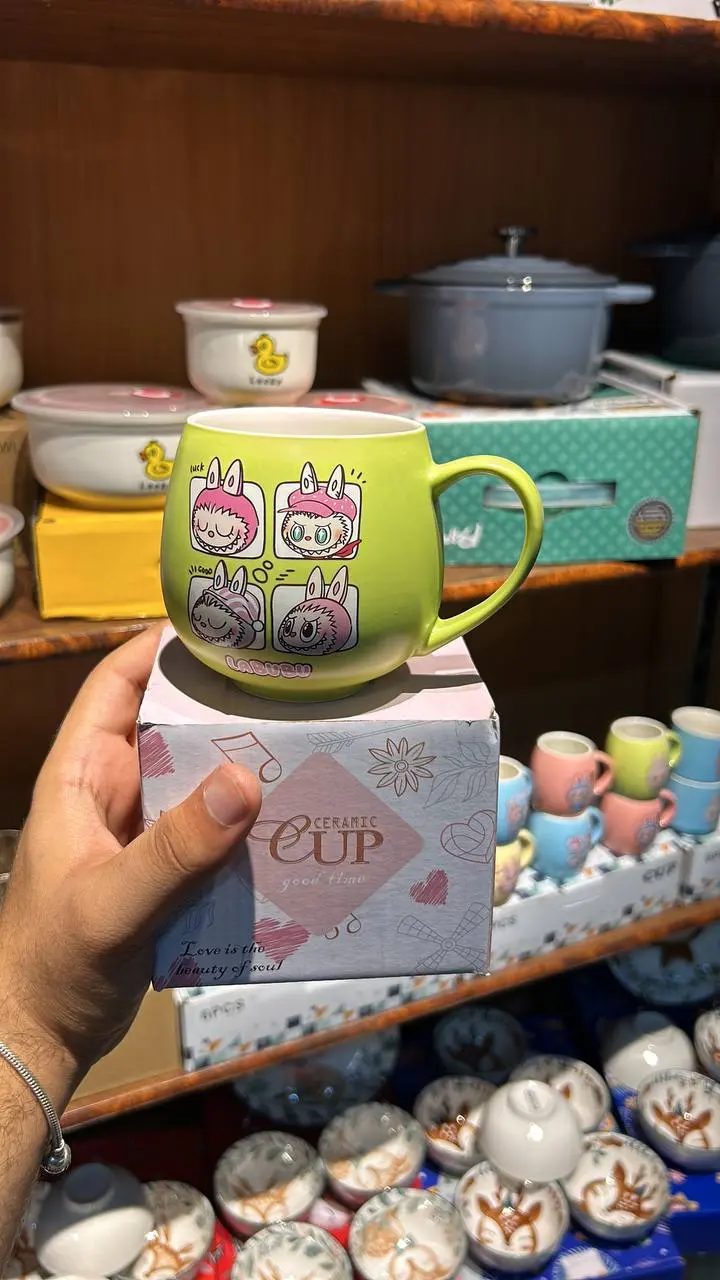 مج بورسلين labubu شكل مميز وبوكس شيك صورة رقم 19